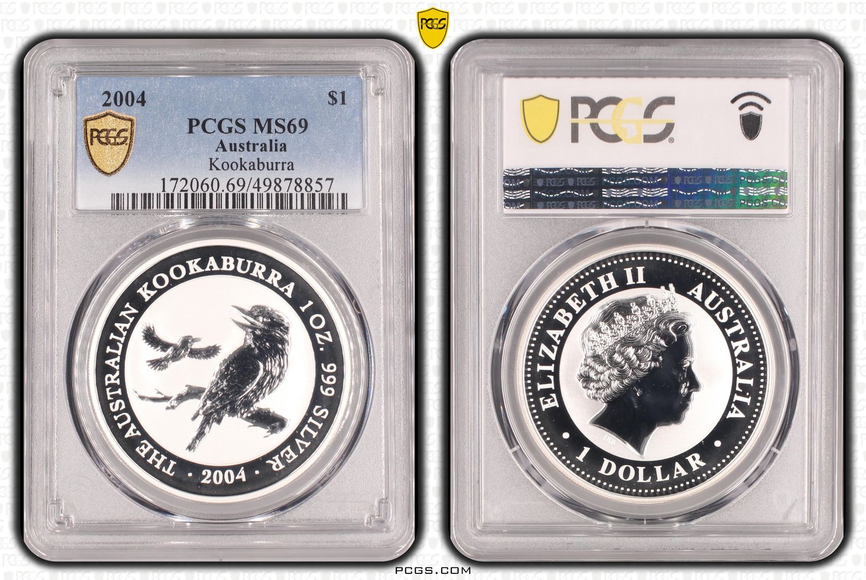 Kookaburra , One Dollar, 2004, PCGS MS69