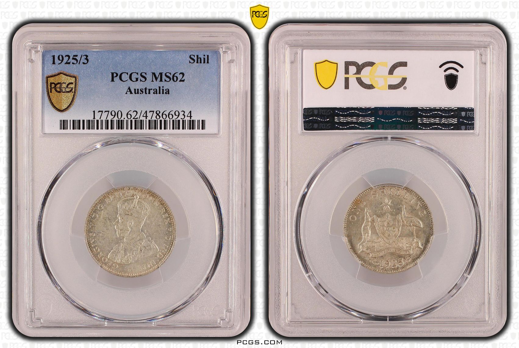 George V, Shilling, 1925/3, PCGS MS62