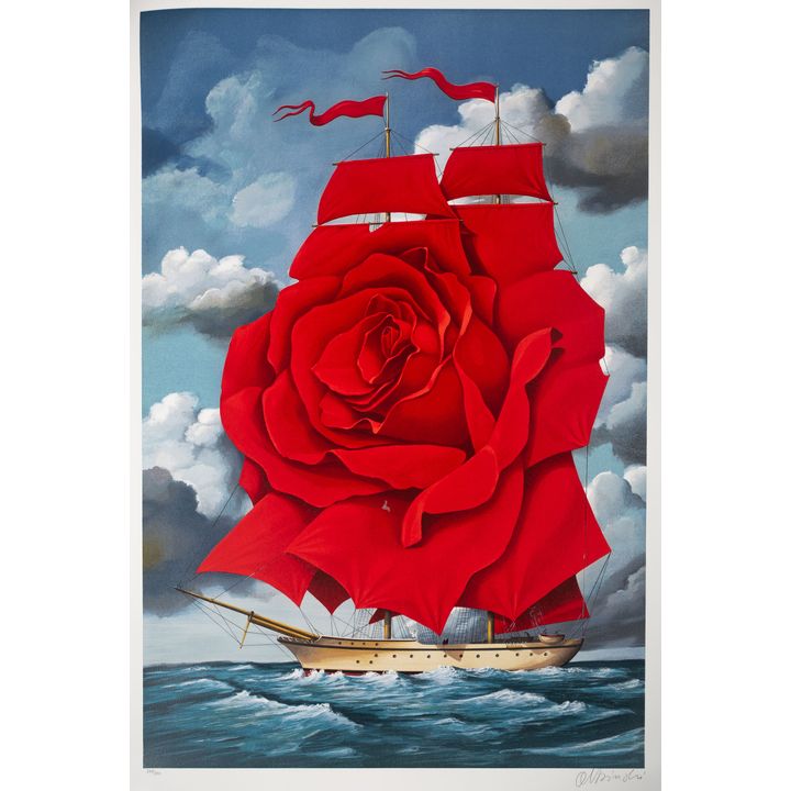 Rafał Olbiński | Red Rose Ship