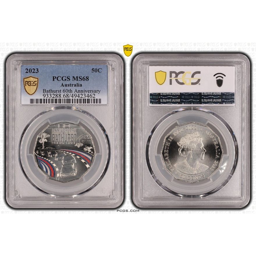 Bathurst 60th Anniversary Colorized, Fifty Cent, 2023, PCGS MS68