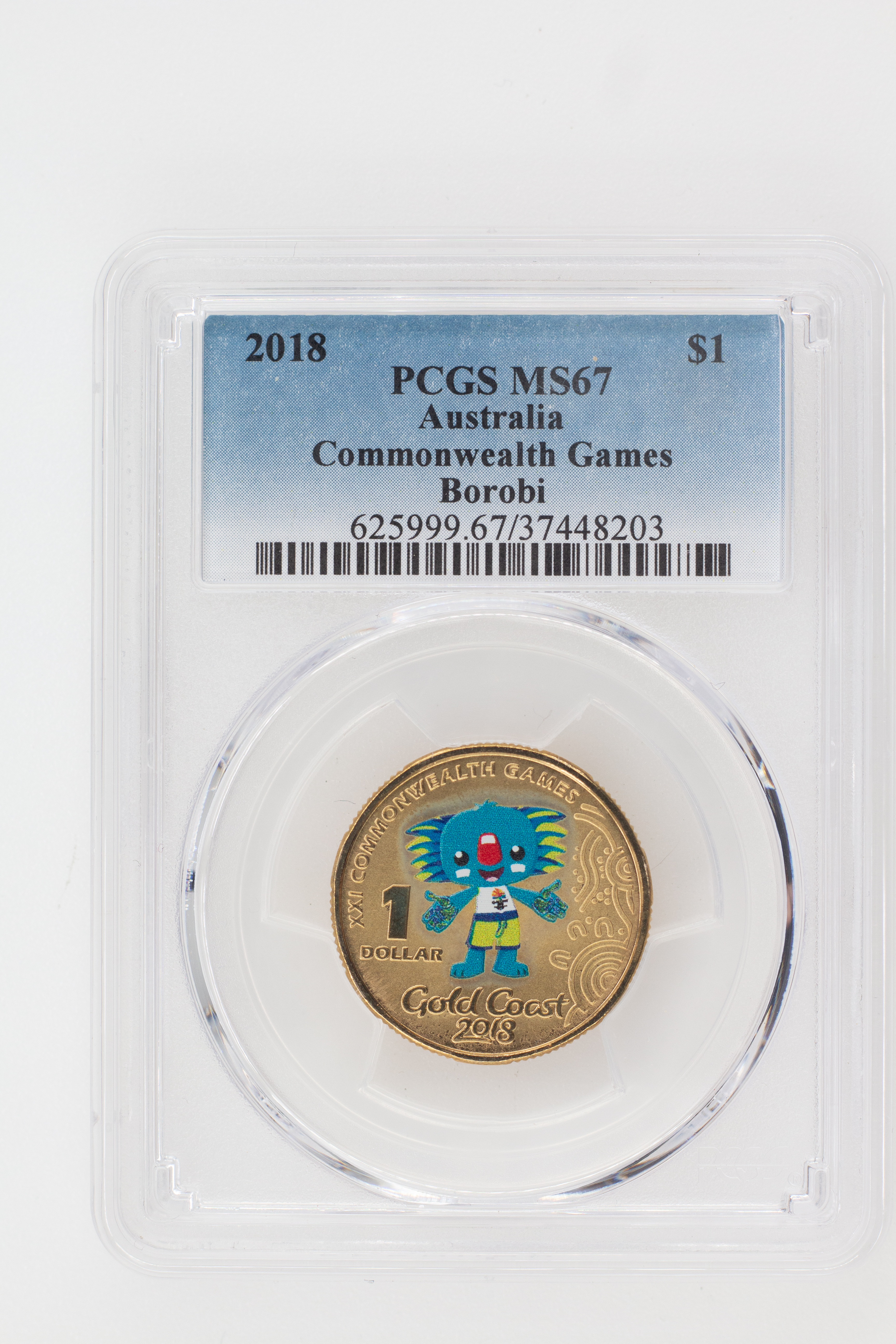2018 Australia One Dollar, $1 Commonwealth Games - Borobi PCGS - MS67 -203
