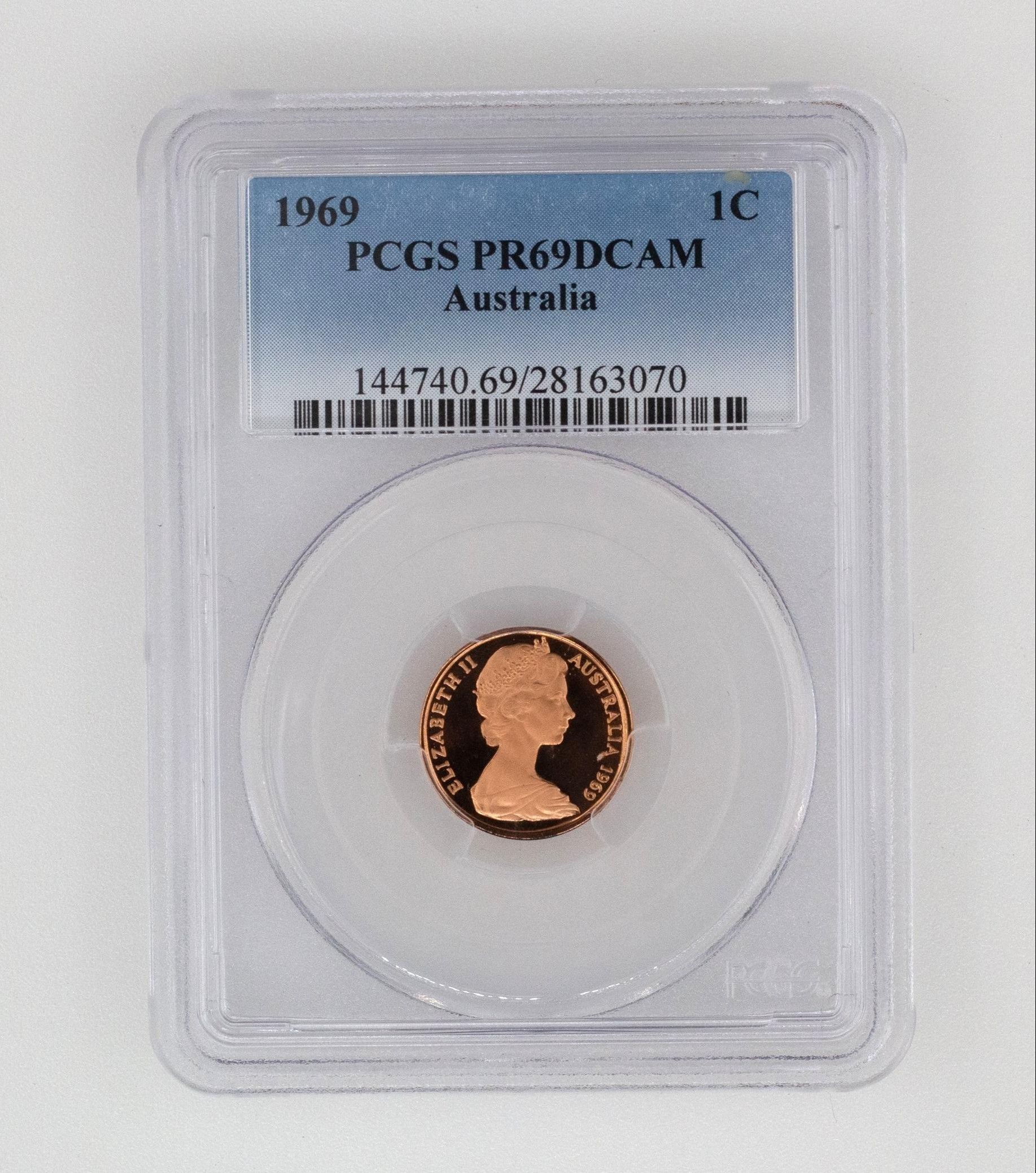 Elizabeth II, One Cent, PR69DCAM , 1969