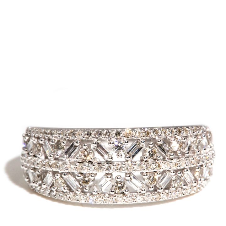 0.75 Carat Baguette & Round Diamond Ring,