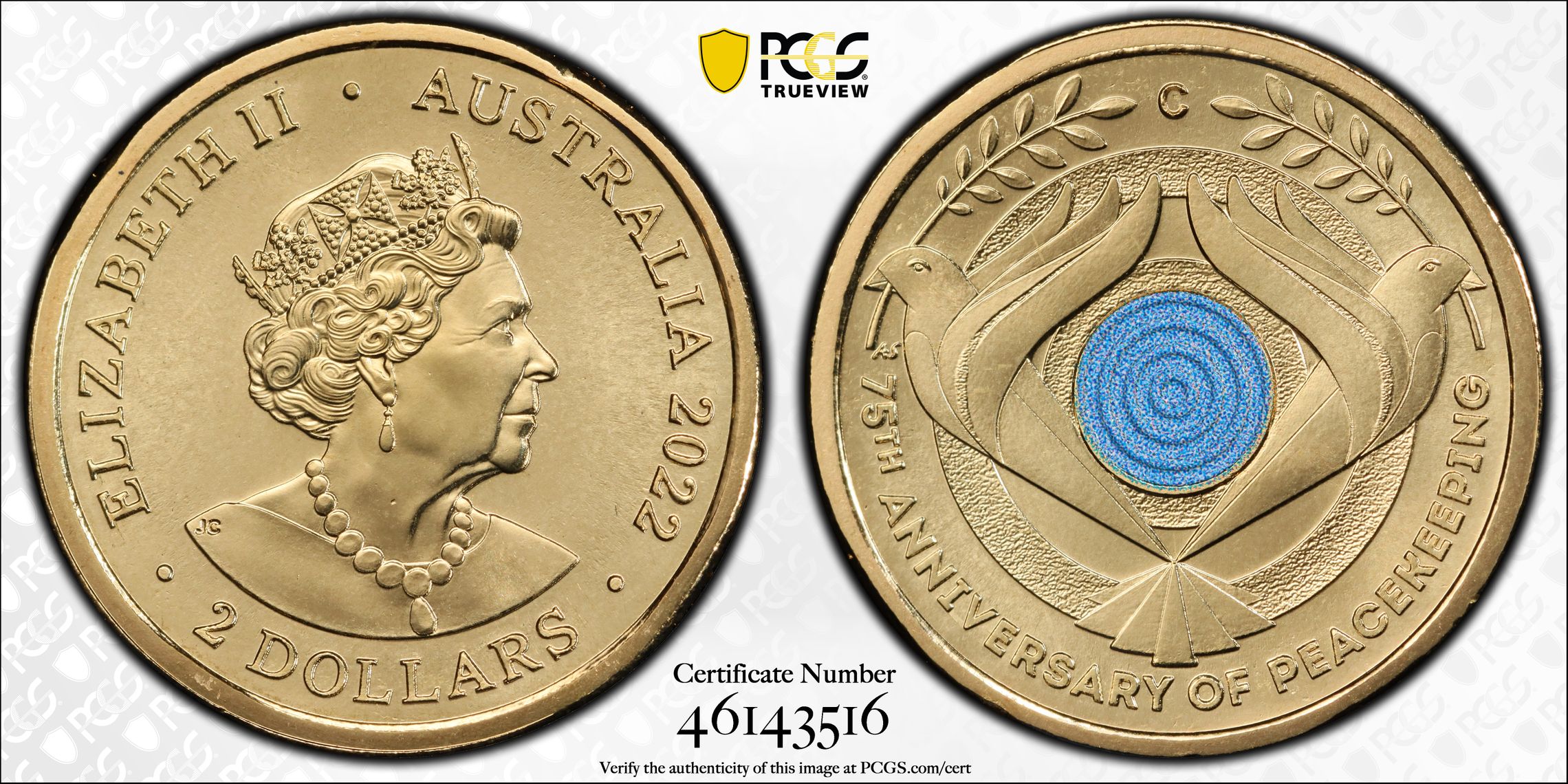 Peacekeeping Colorized, Two Dollar, 2022-C, PCGS MS68