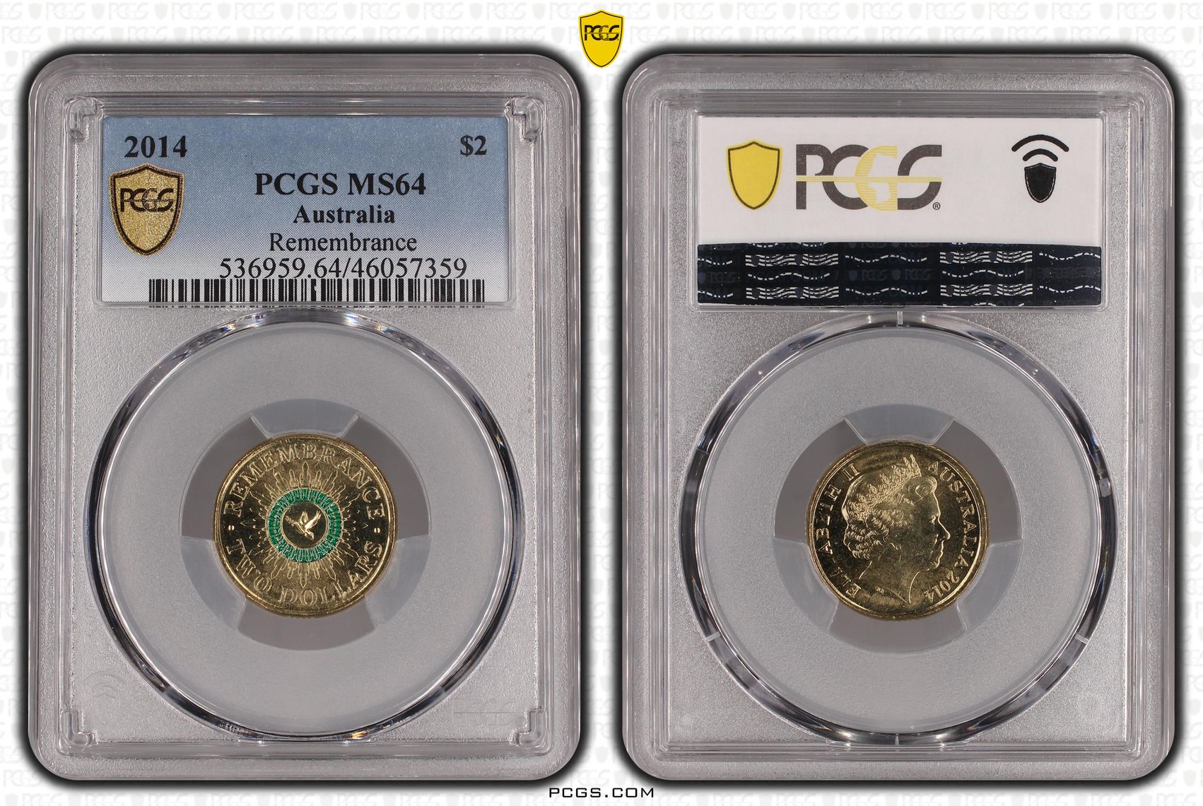 Elizabeth II, Remembrance, Two Dollar, 2014, PCGS MS64