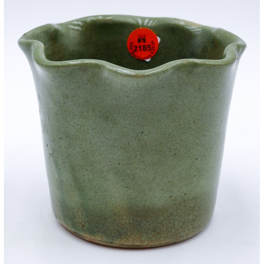 Antique Pacific Stoneware Green Pottery Pot 4''