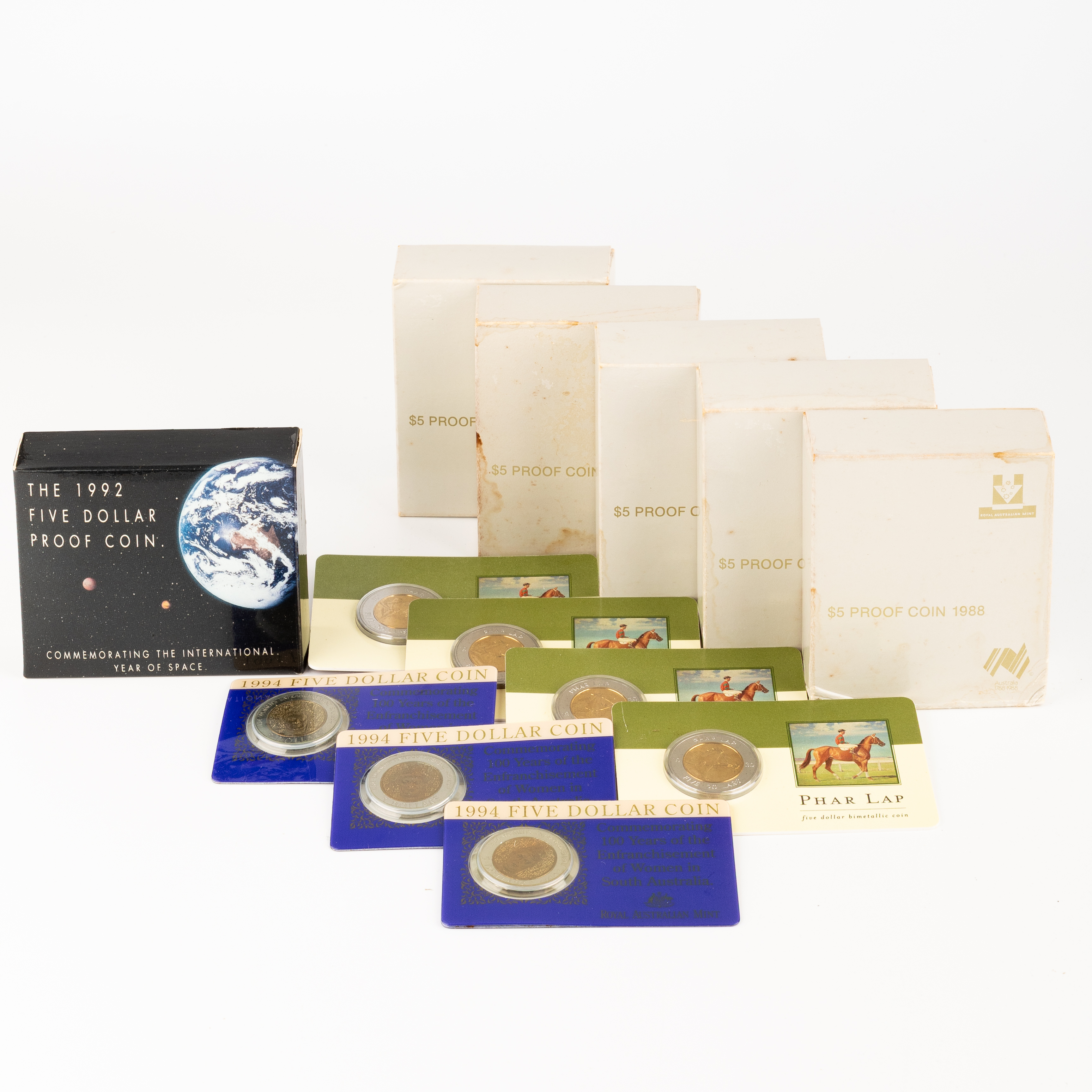 Elizabeth II, Miscellaneous, Five Dollars, 1988 - 2000, UNC - FDC