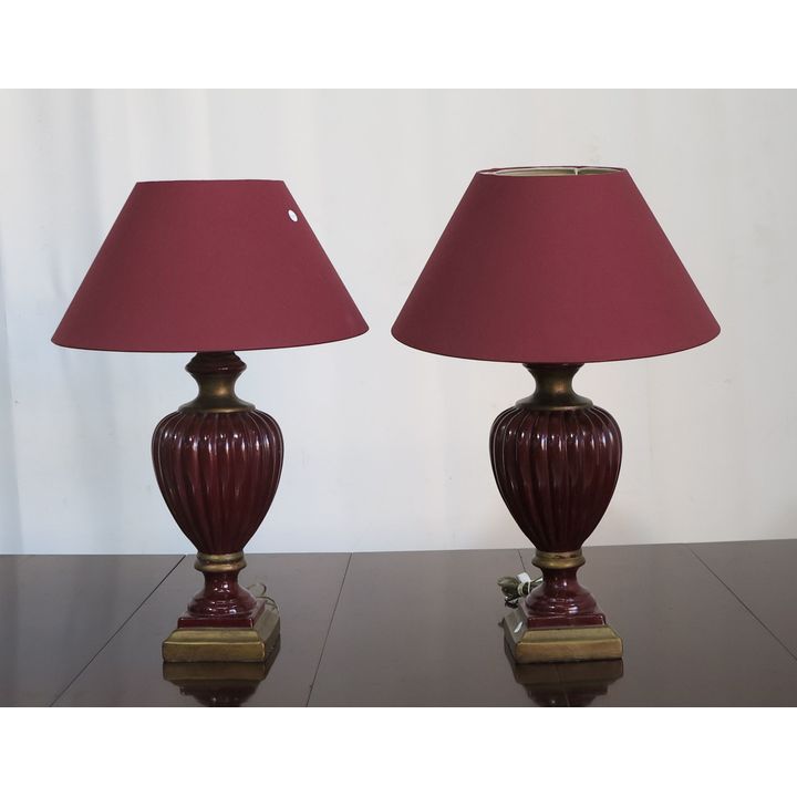 PAIR OF CERAMIC TABLE LAMPS