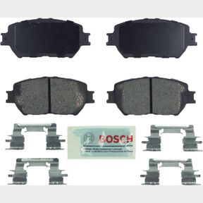 BOSCH BE908H BLUE CERAMIC DISC BRAKE PAD SET WITH HARDWARE - COMPATIBLE WITH SELECT LEXUS GS300, IS250; TOYOTA CAMRY; FRONT