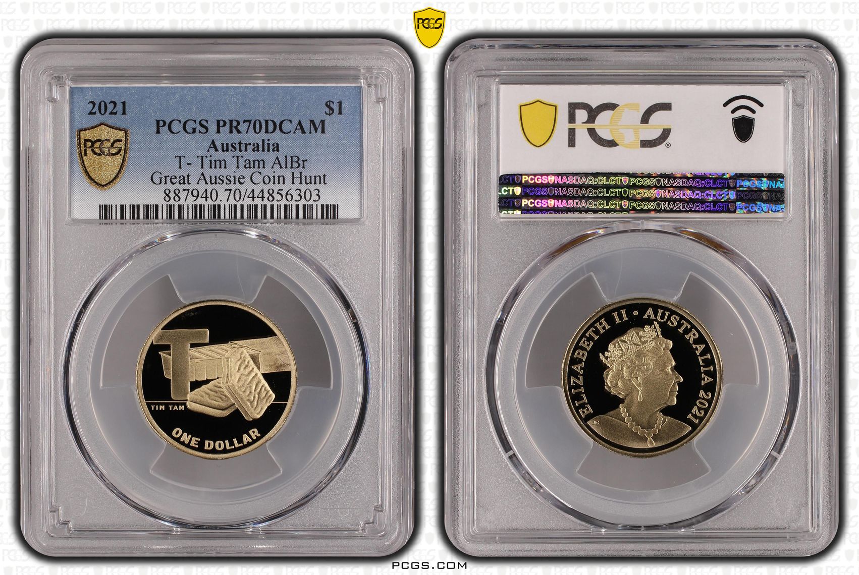 2021 Australia One Dollar, $1 T- Tim Tam AlBr PCGS - PR70DCAM POP 14/0 -303