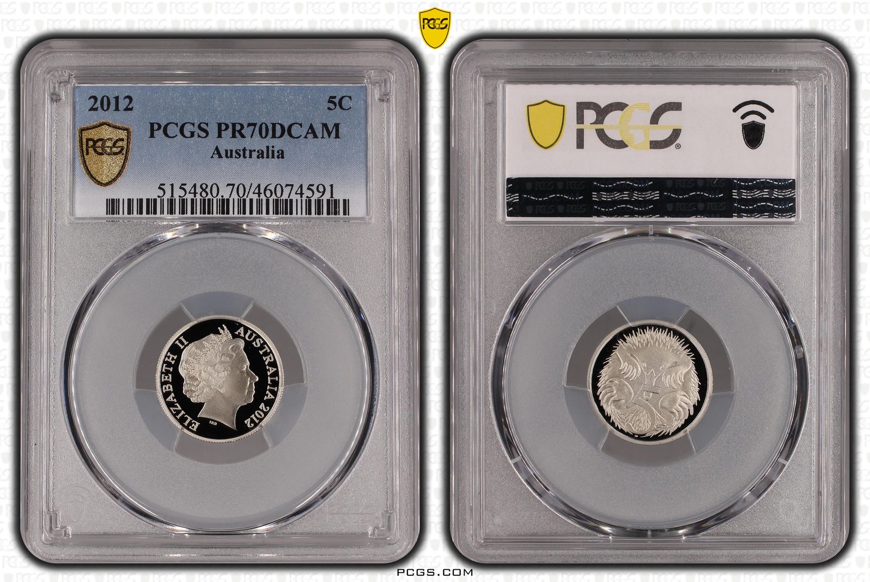Top pop, Five Cent, 2012, PCGS PR70DCAM
