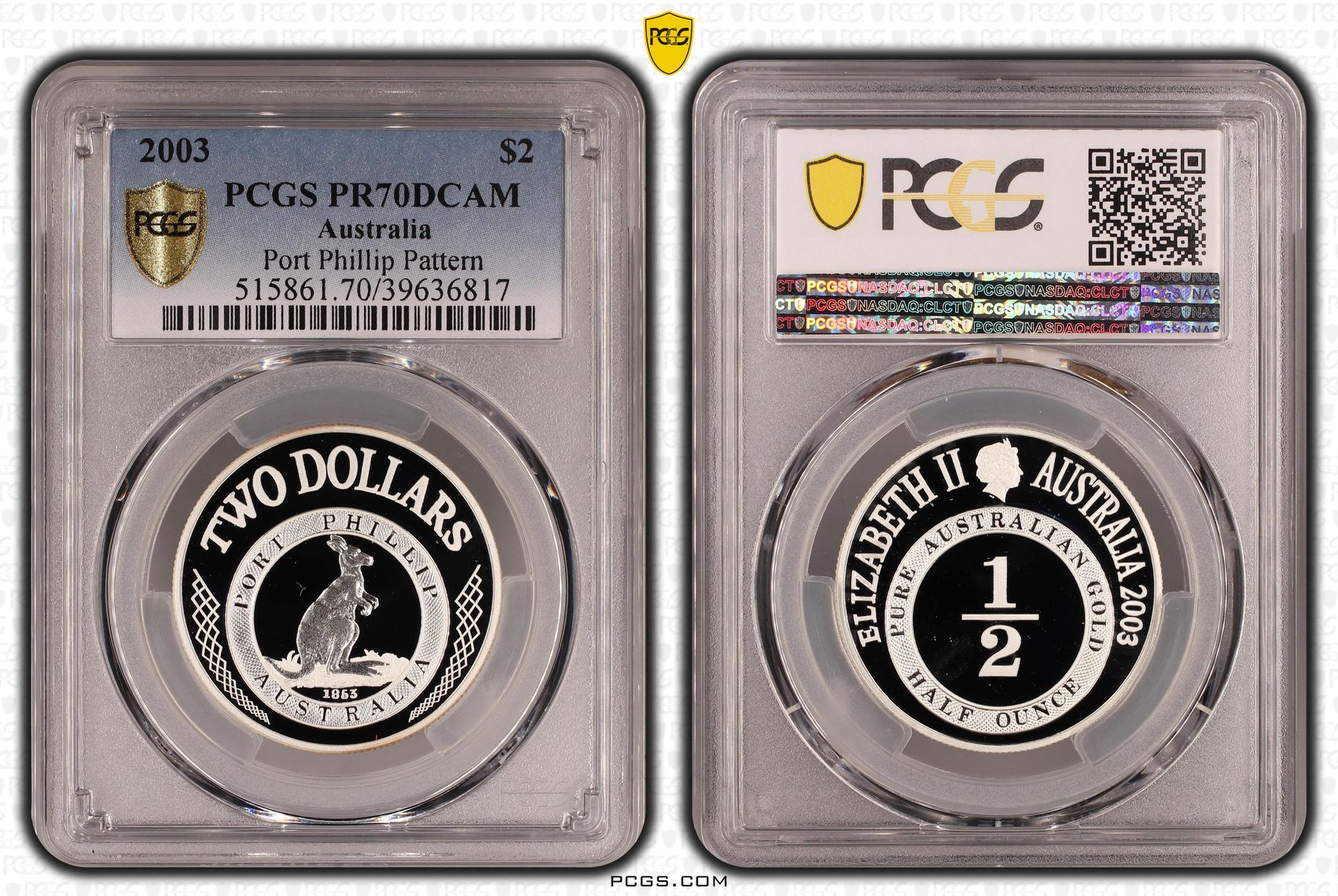 2003 Australia Two Dollar, $2 Silver Port Phillip Pattern PCGS - PR70DCAM POP 20/0 -817
