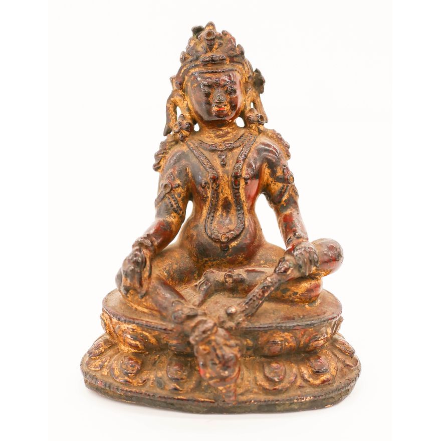 Tibetan 16th Cent. Lacquered Bronze Seated Tara