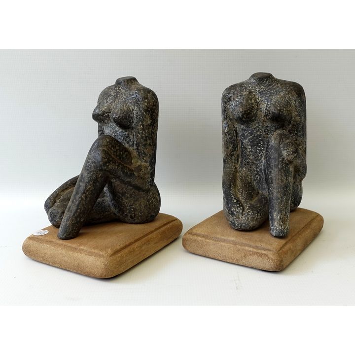 PAIR OF CERAMIC BOOKENDS