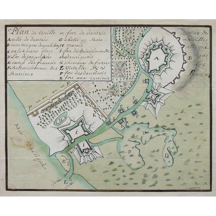 Plan de laville et fort de Dantzic