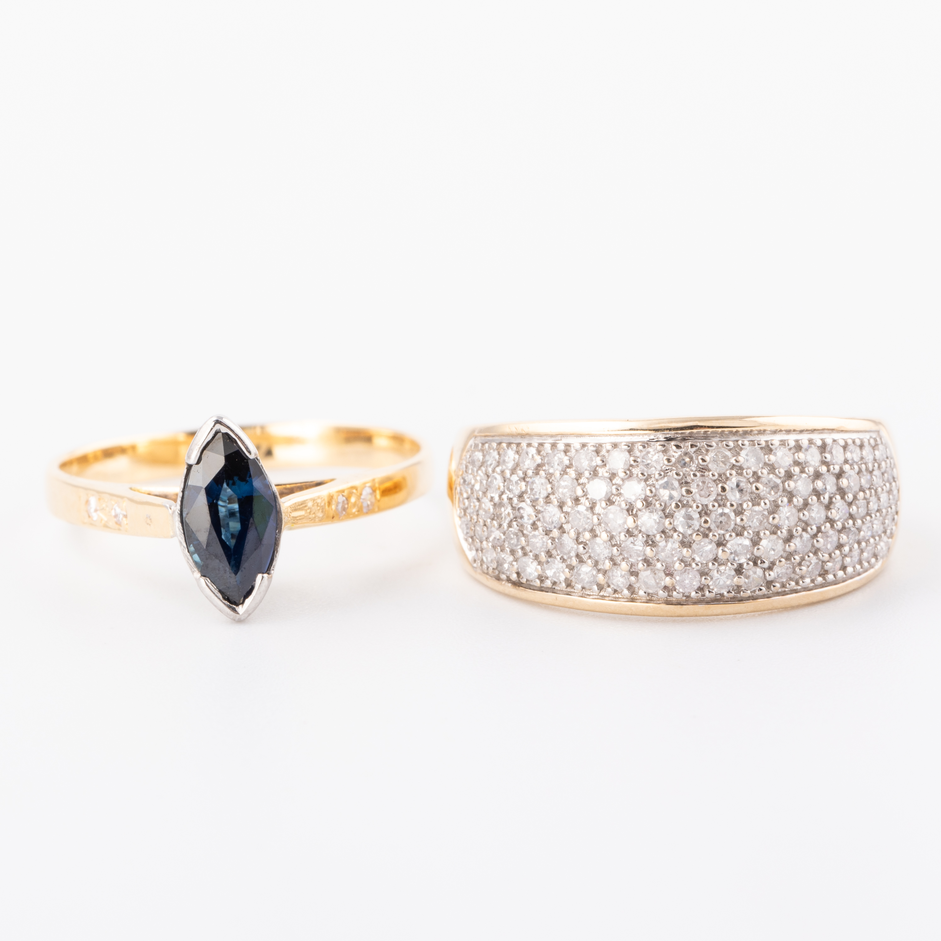 Two Diamond & Sapphire Rings