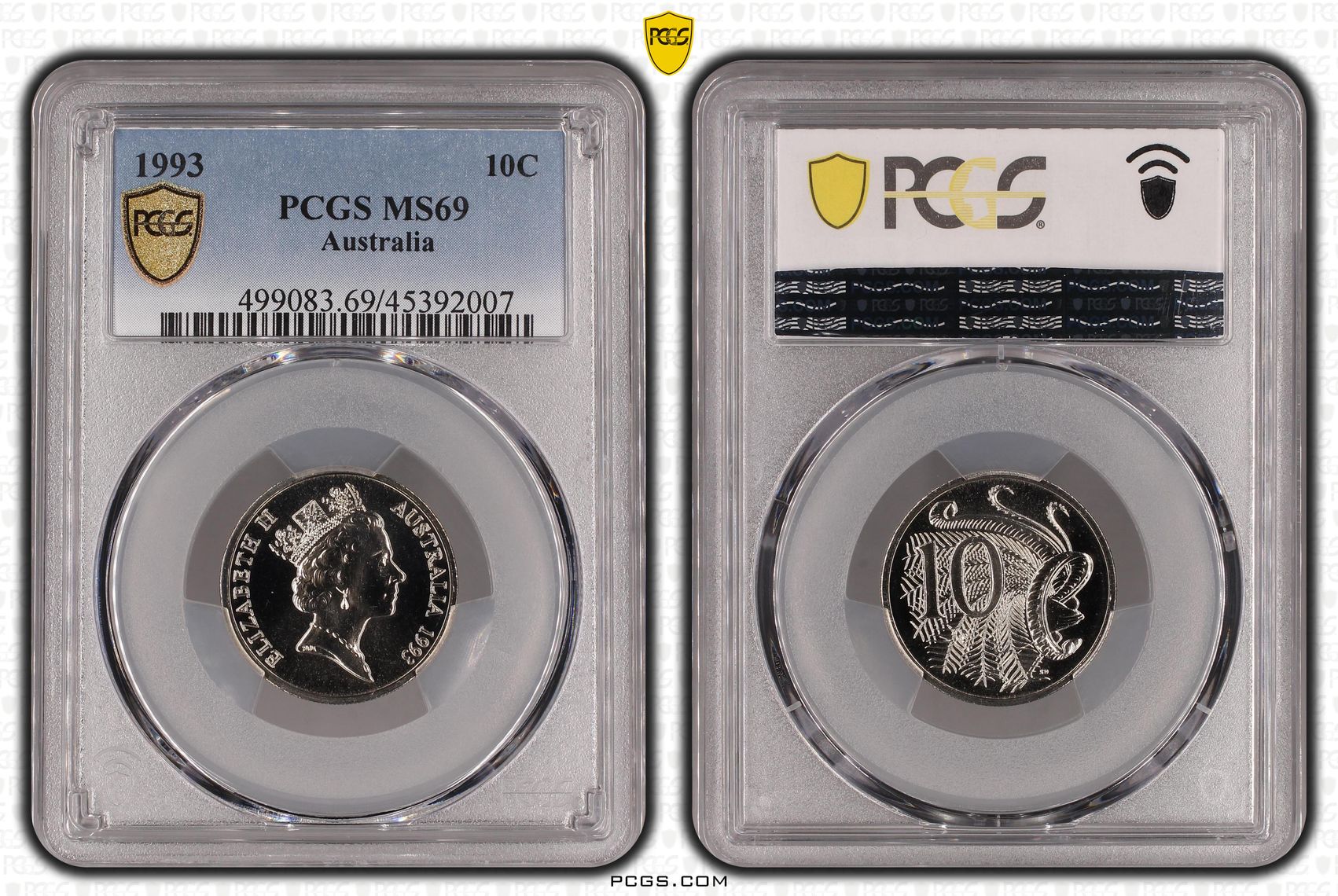 POP 3/0, Ten Cent, 1993, PCGS MS69