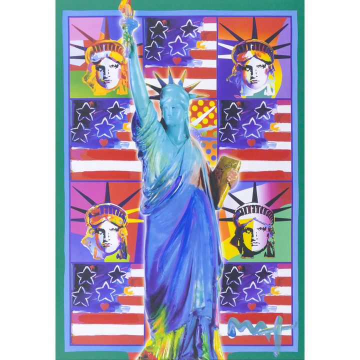 Peter Max ''God Bless American II'' 2001 Acrylic