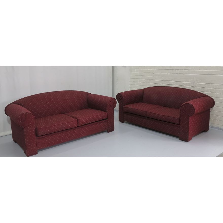 PAIR OF UPHOLSTERED SOFAS