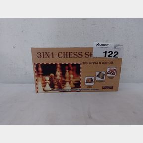 TRAVEL 3 IN 1 CHESS CHECKERS AND BACKGAMMON SET - 24CM X 24CM -