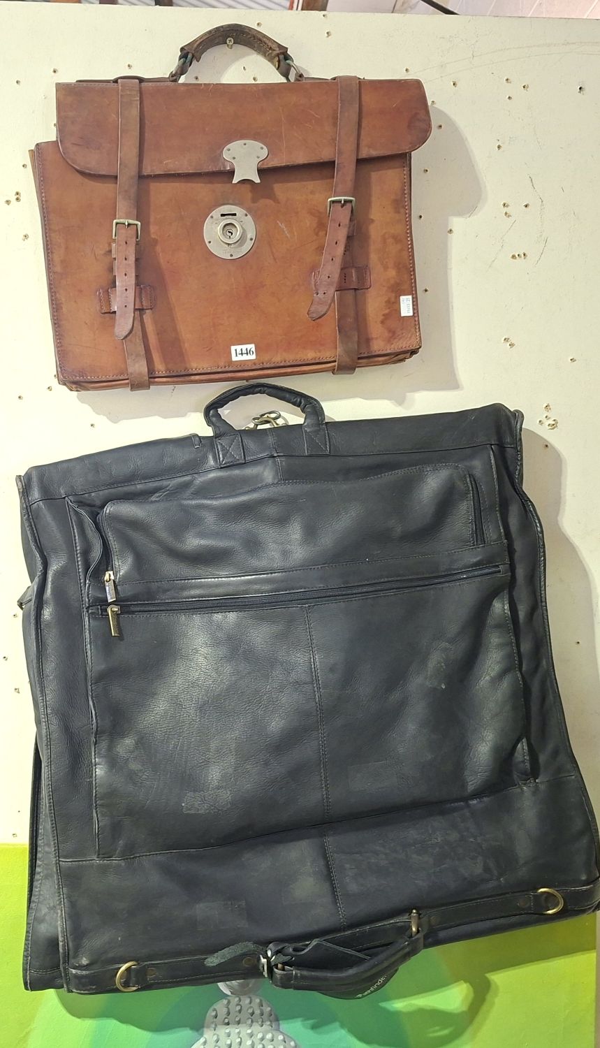 Leather Suit Bag And Satchel