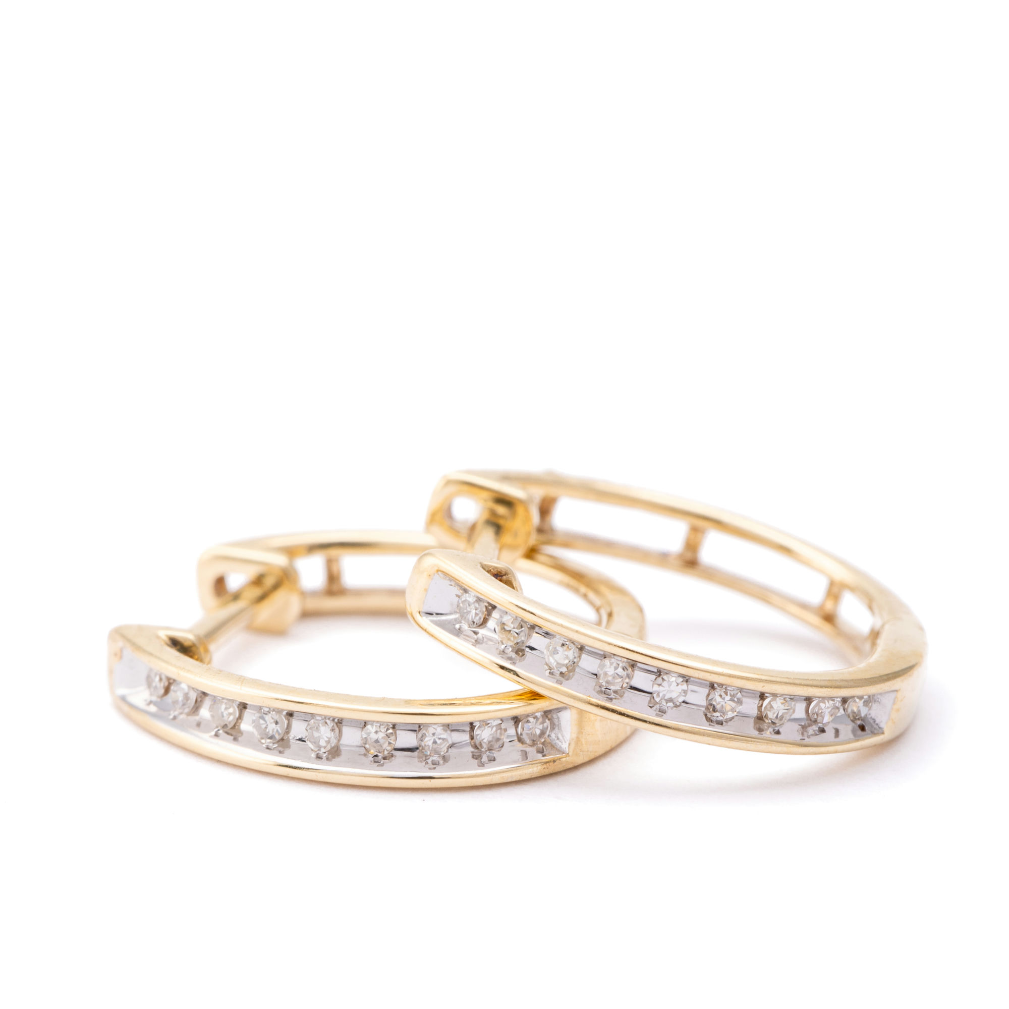 Diamond Huggie Earrings 9ct Gold,
