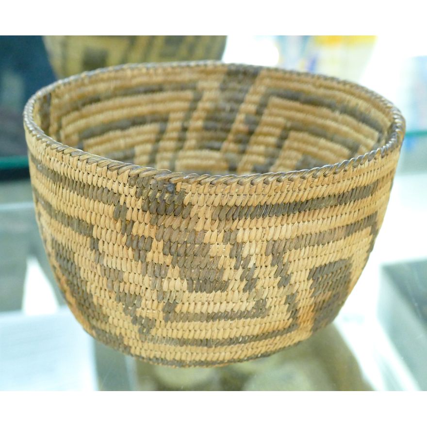 Old Pima Decorated Small Indian Basket 3.5''x6''