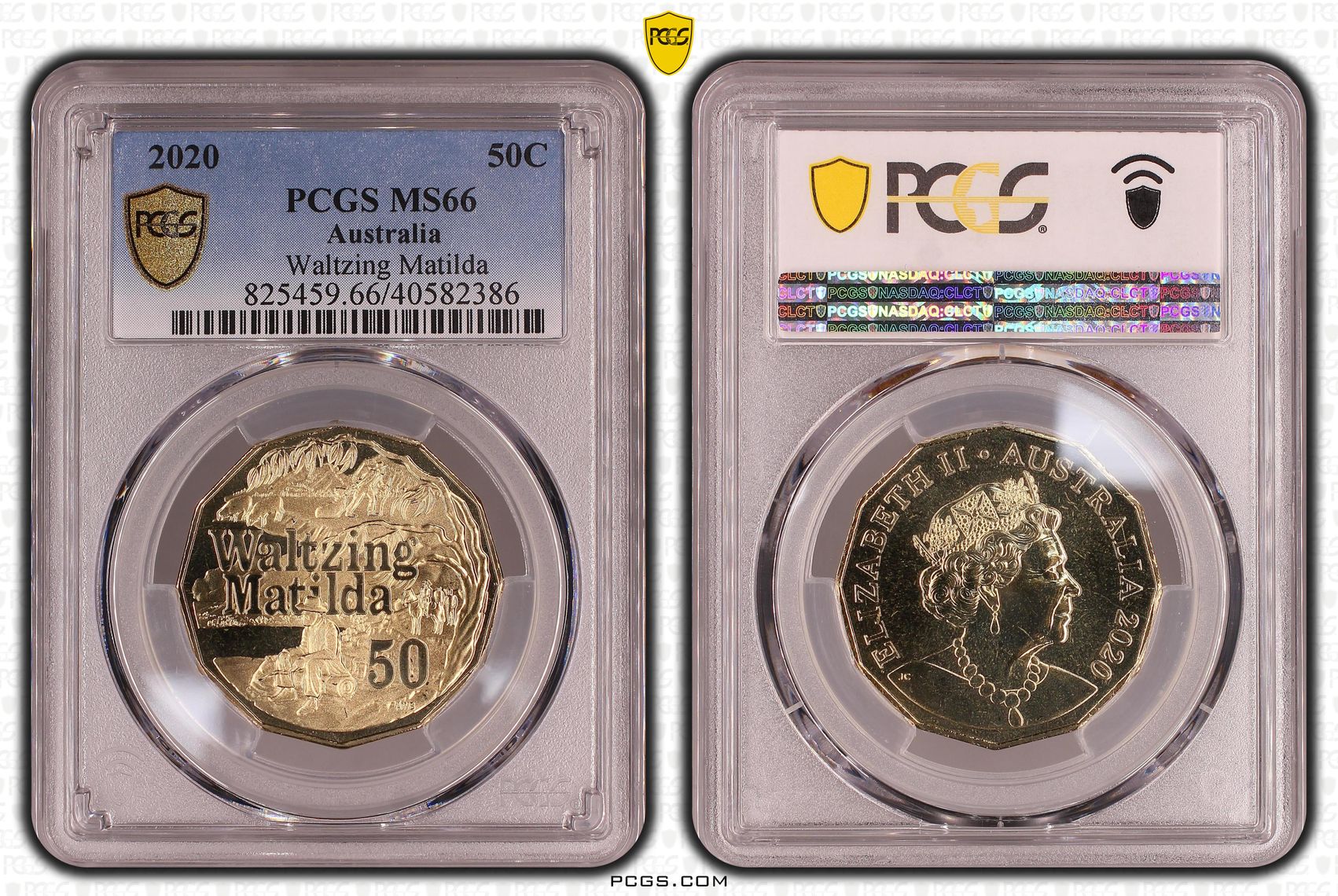Waltzing Matilda, Fifty Cent, 2020, PCGS MS66