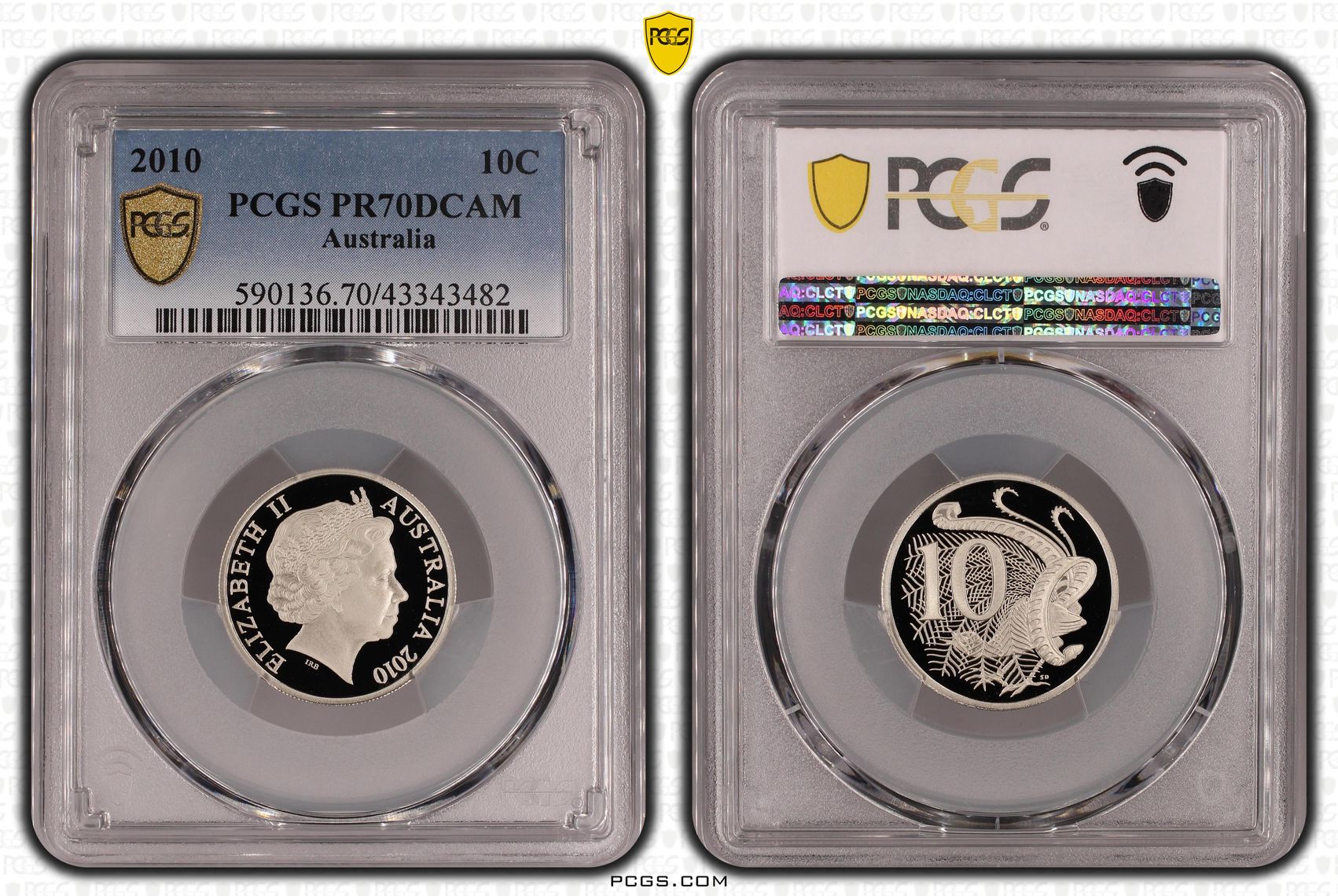 Elizabeth II, Ten Cent, PR70DCAM , 2010 PCGS POP - 27/0