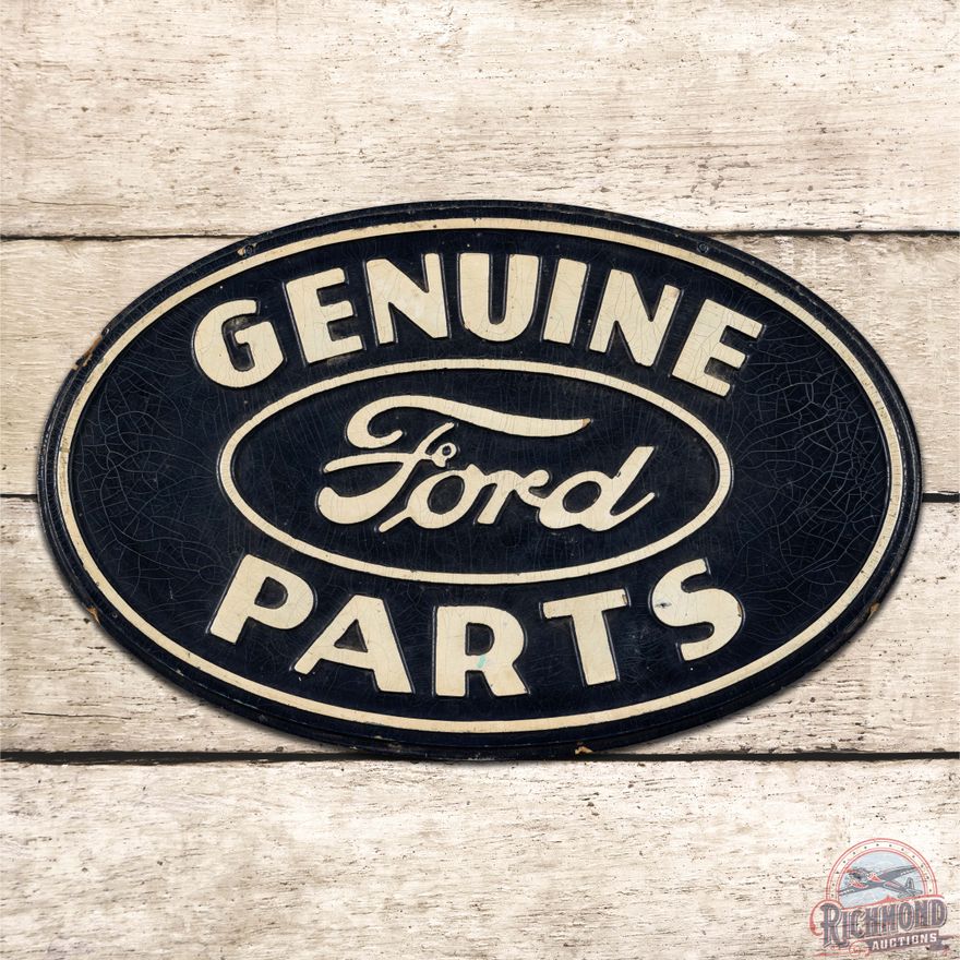 Scarce Ford Genuine Parts Emb. SS Soybean Sign