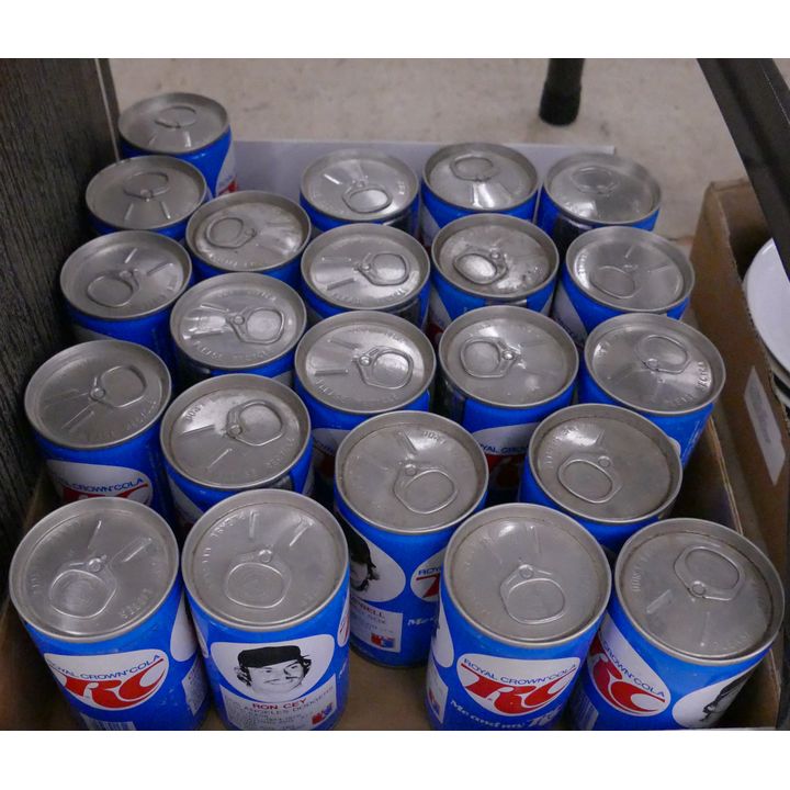 Box Vintage RC Cola Baseball Cans