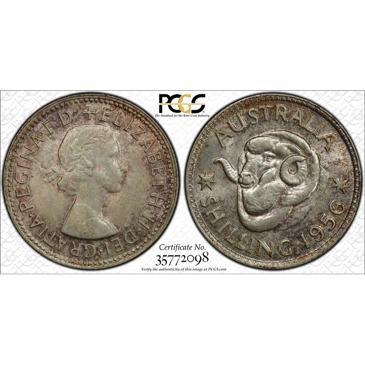 Elizabeth II, Shilling, 1956(m), PCGS MS 64