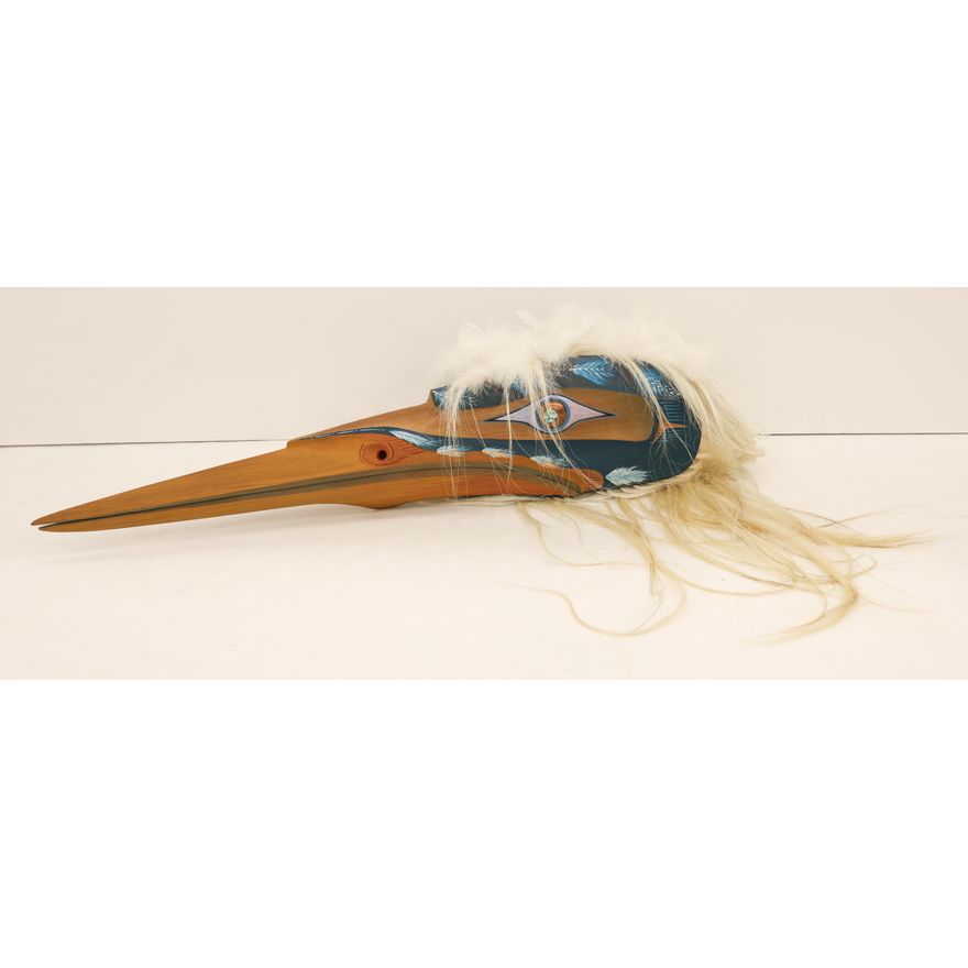 Simon Dick ''Blue Heron'' 2009 Painted Cedar Mask