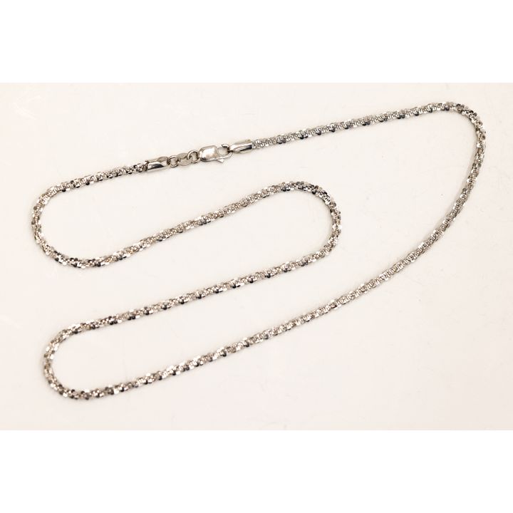 Silmar 14k White Gold Twisted Box Chain Necklace 18"