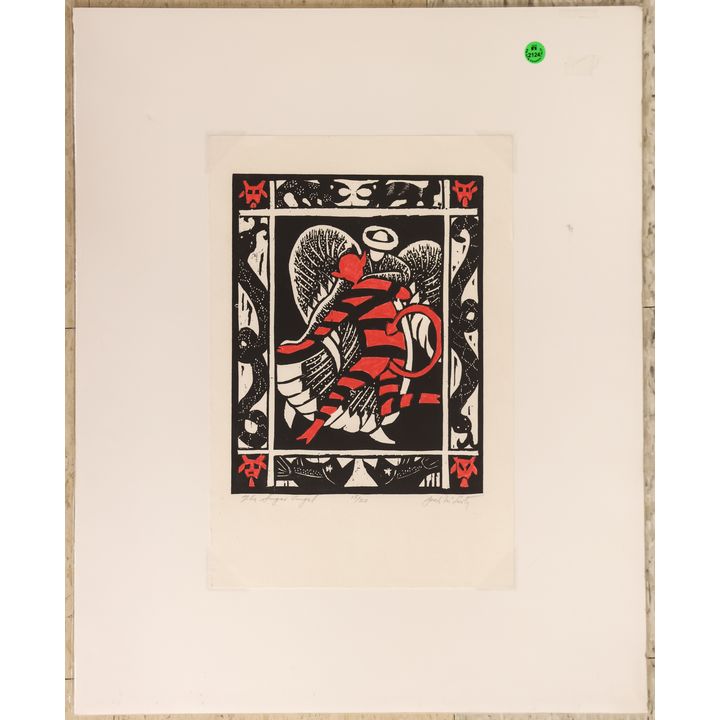 Jack McLarty ''The Sugar Angel'' S/N Woodcut Print Matted 24''x20''