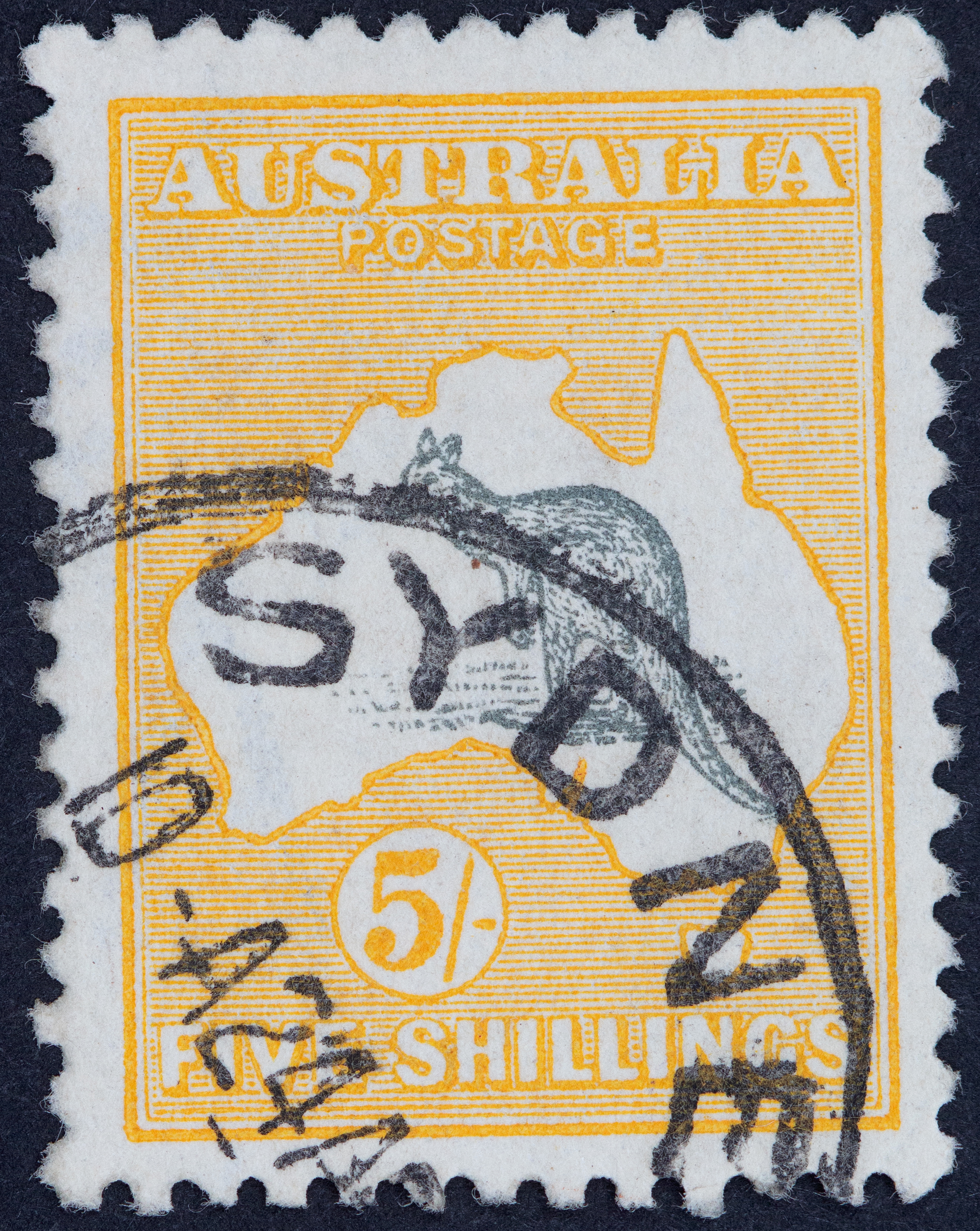 Second Watermark, Five Shillings, 1915, Fine