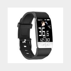 Smart Watch Real-time Temp Heart Rate Monitor Tracker Fitness Watch T1S - Black - 51498/447 P4 (A4)