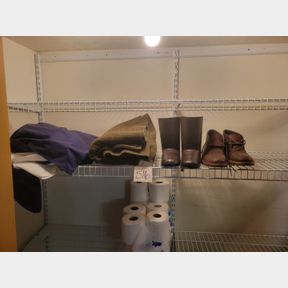 Wool blanket, decorative metal boots and other material