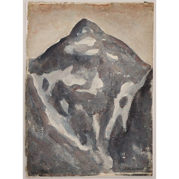 Arthur Runquist ''Mountain Peak'' Watercolor on Paper 15''x11''