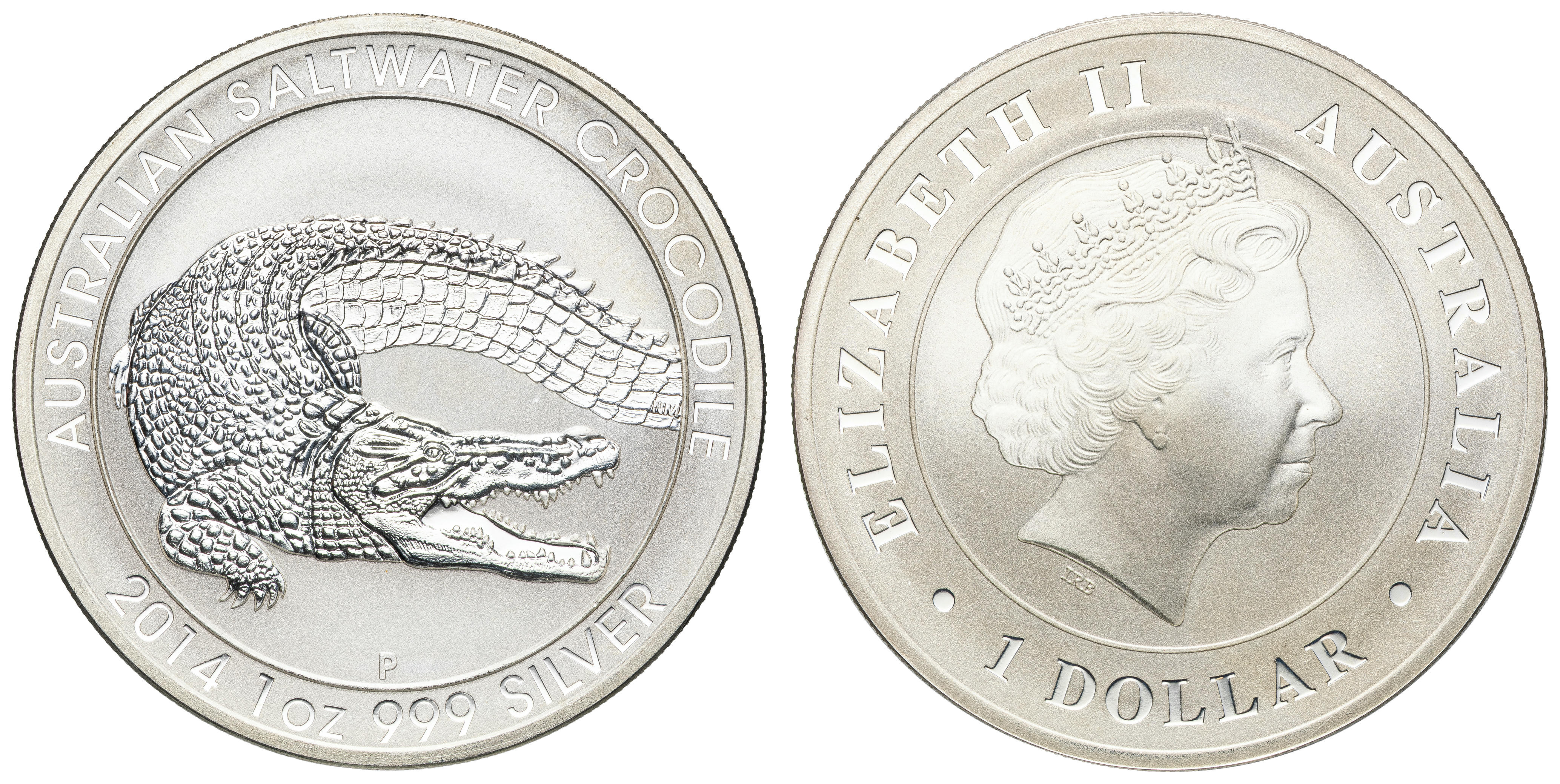 Elizabeth II, RAM - Australian Saltwater Crocodile Series, Graham, One Dollar, 2014, UNC