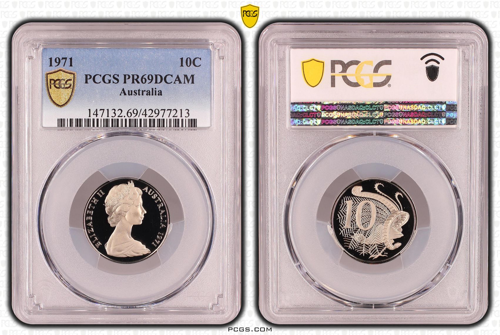 425 · 1971 Australia Ten Cent, 10c PCGS - PR69DCAM -213
