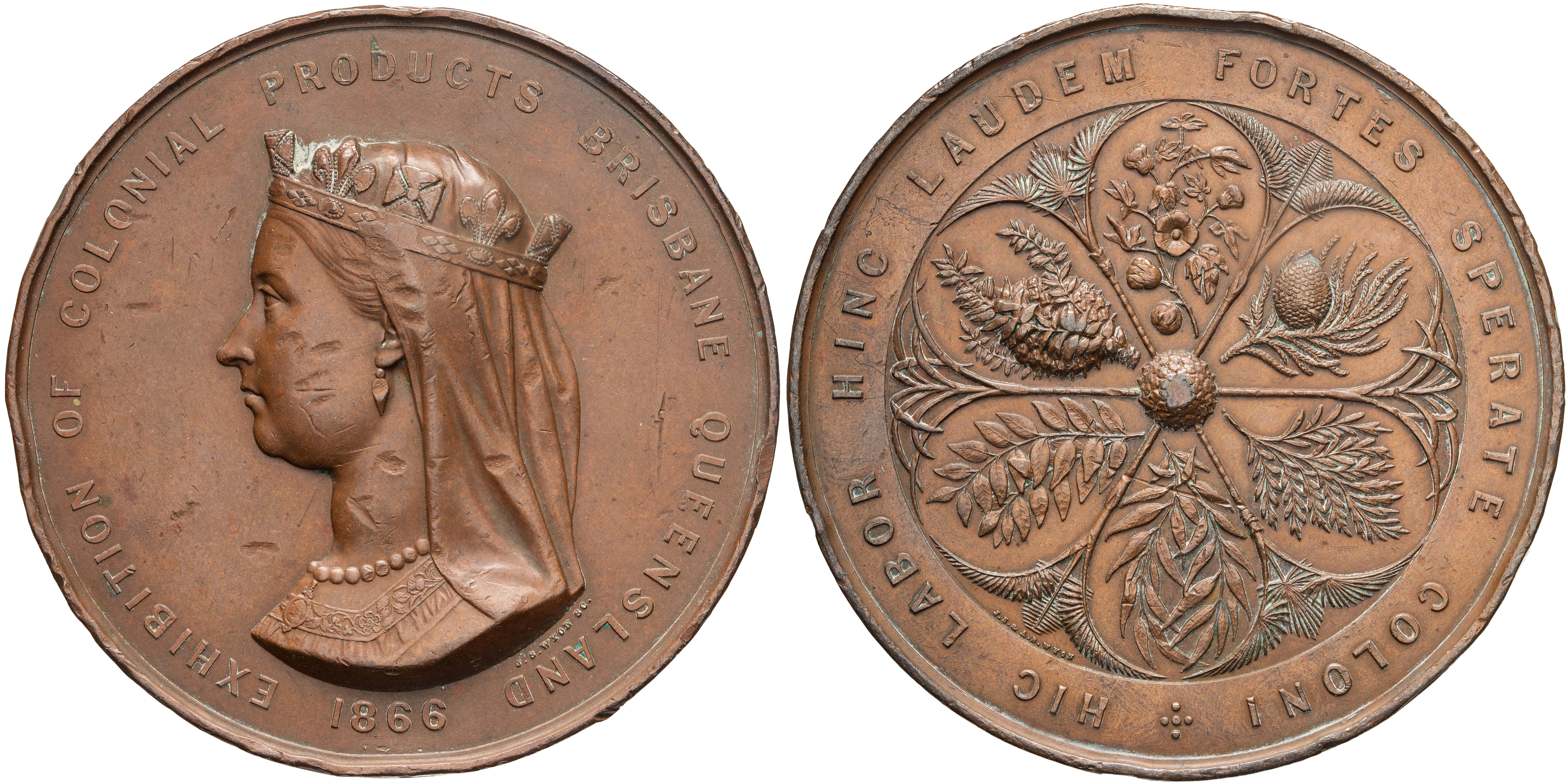 England, ‘Products of Queensland’ Medal, 1862, VF
