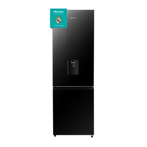 Hisense 347L Bottom Freezer Fridge with Water Dispenser Black Glass |