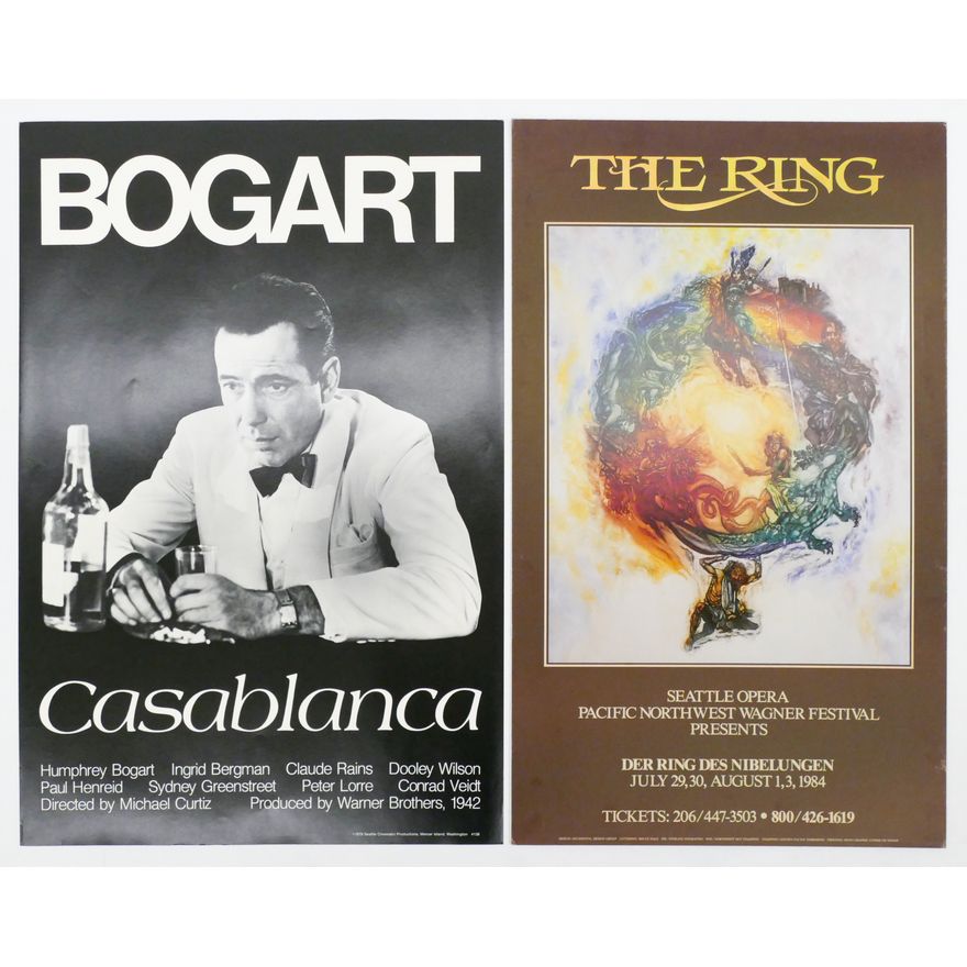 2pc Vintage Seattle Performing Arts Posters. Largest 30'' x 20''