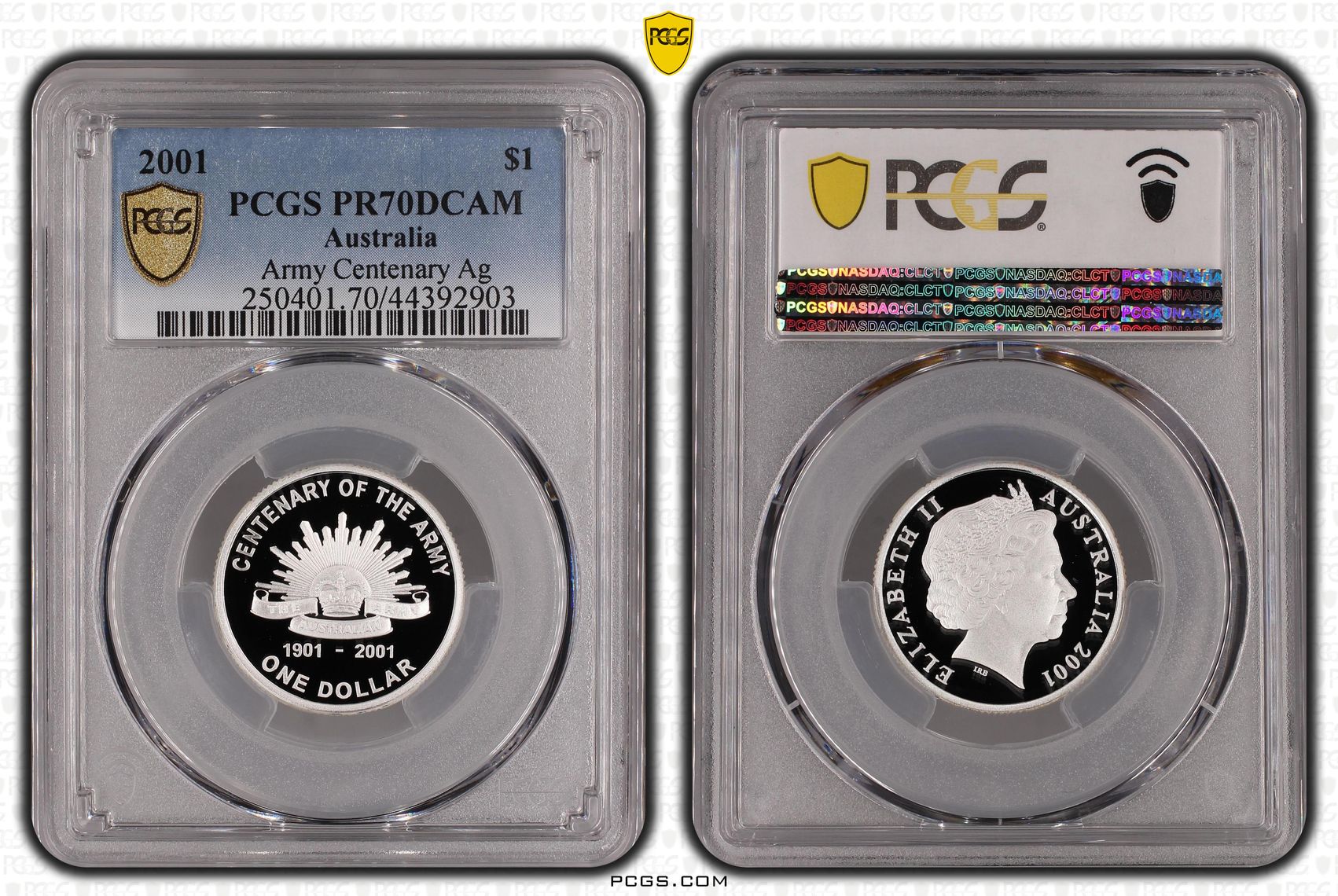 2001 Australia One Dollar, $1 Silver Army PCGS - PR70DCAM POP 9/0 -903