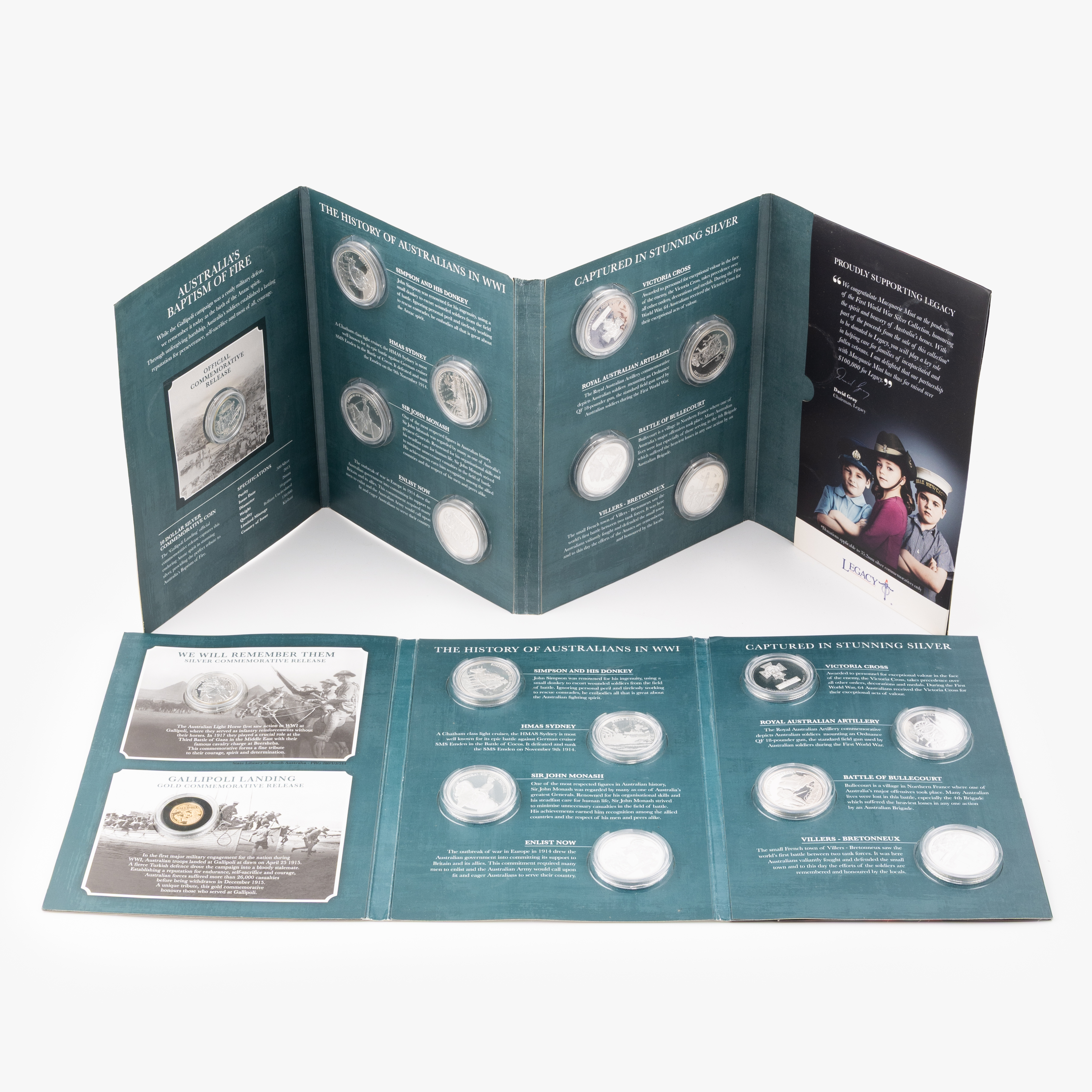 Kiribati, Elizabeth II, Legacy / Macquarie Mint - First World War, Silver Commemorative Collection, Ten Dollars, 2015 - 2017, CHU