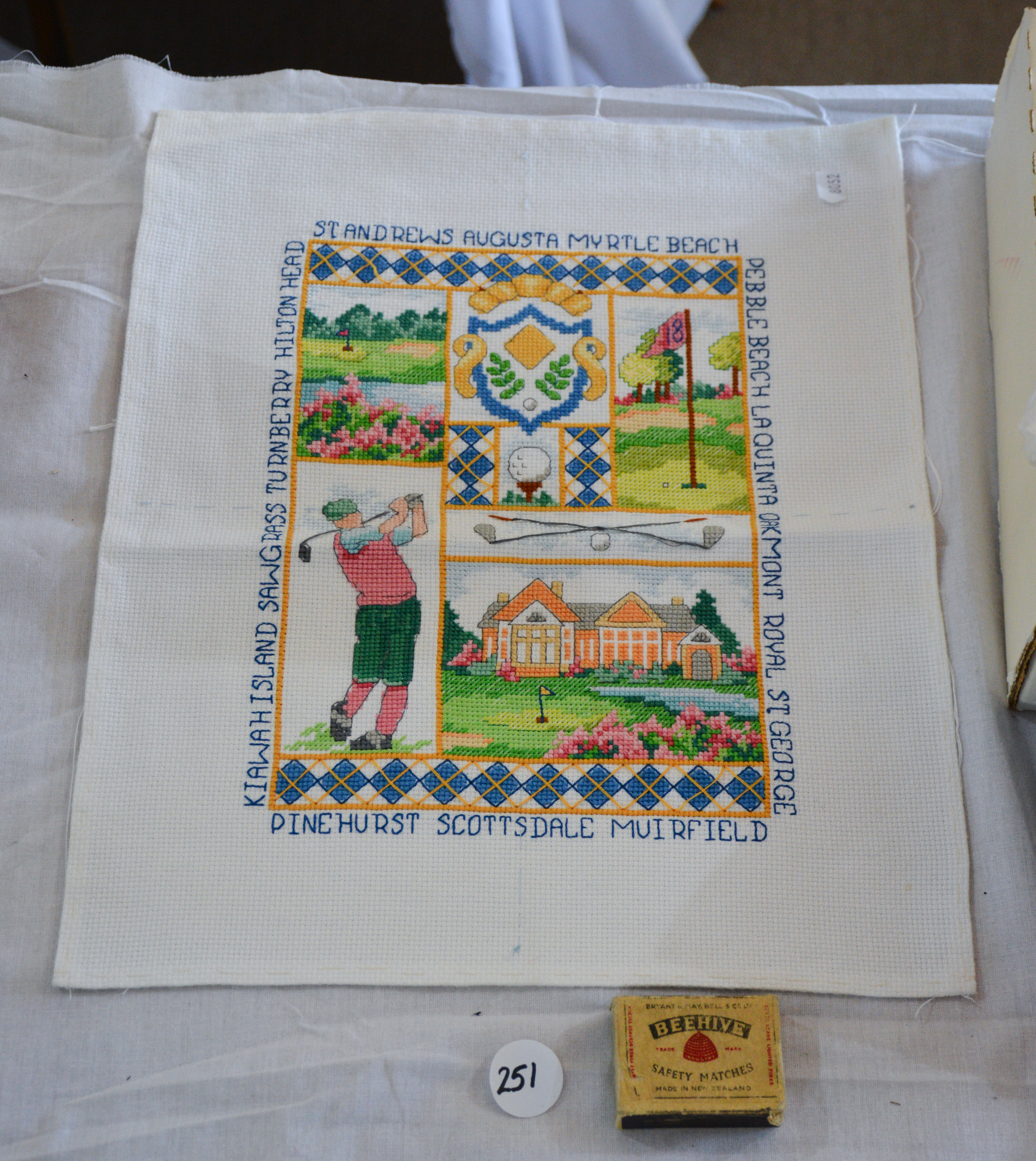 Vintage Golf-Themed Tapestry — NZ auction result