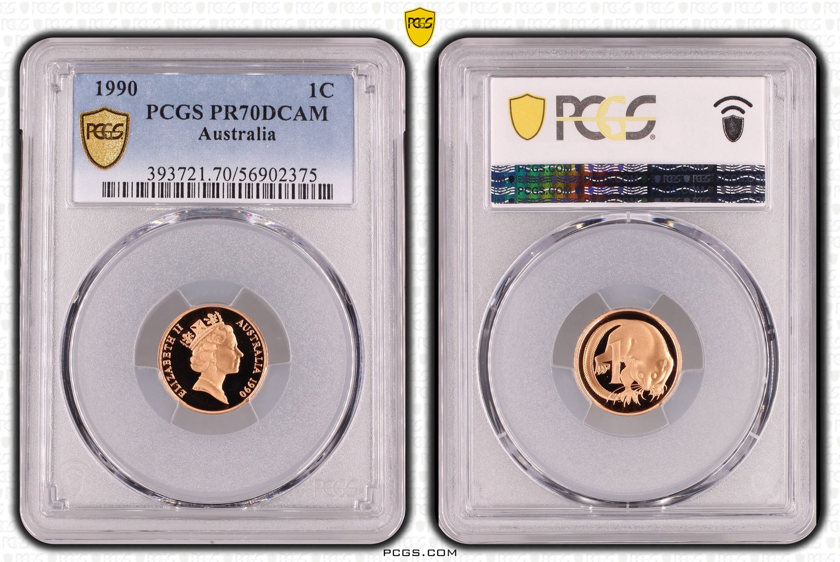 One Cent, 1990, Pcgs Pr70dcam