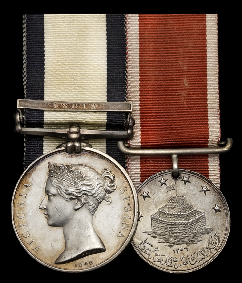 The campaign pair awarded to Master W. W. White, Royal Navy, who served ...