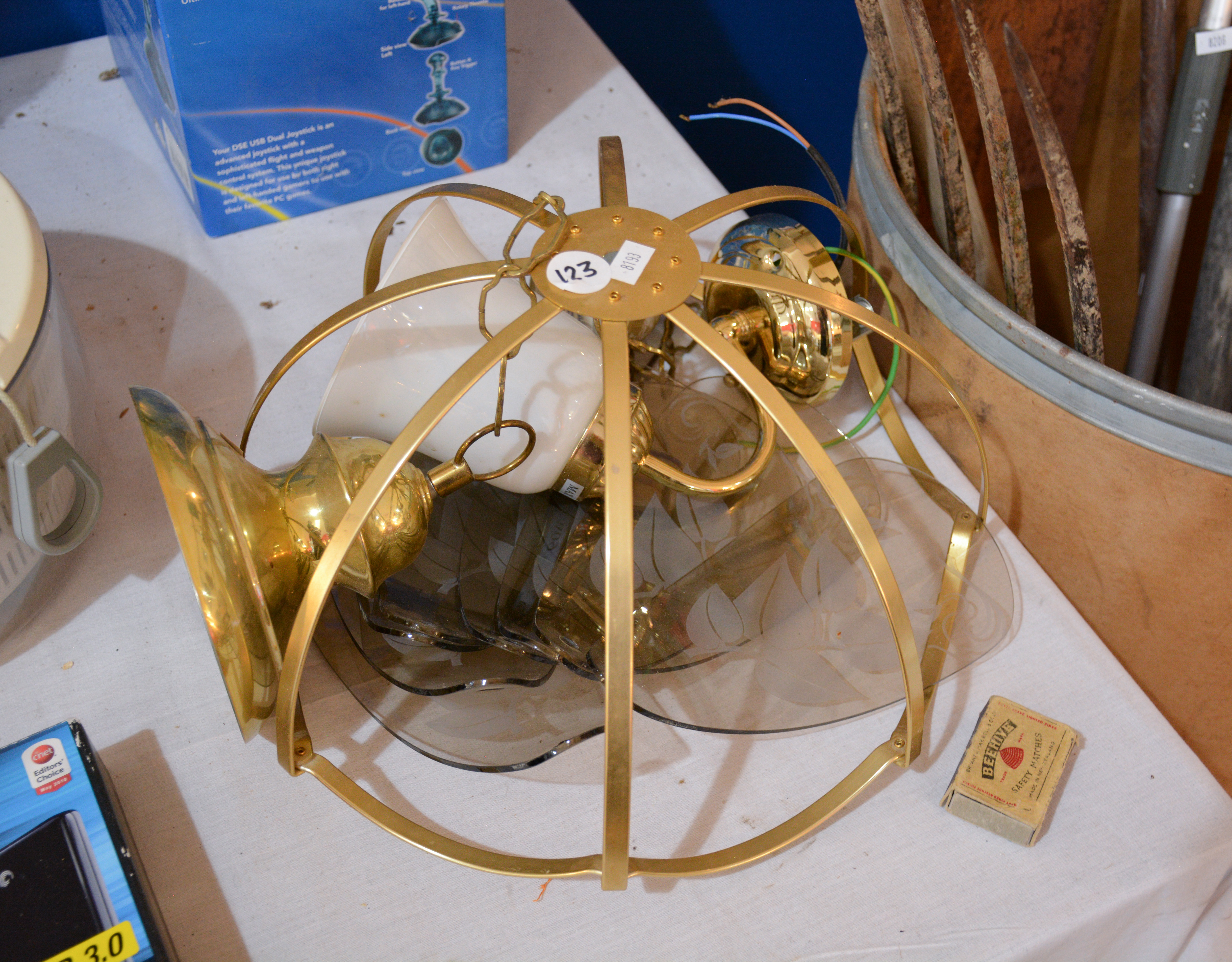 Brass and Glass Light Fittings (AF) — sold at auction in New Zealand for $5